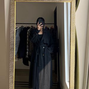 Black Casual Trench Coat