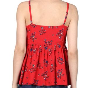 Red Floral Print Top