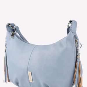 Sky Blue Tasselled Sling Bag