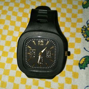 BLACK Sport Watch Square Dial