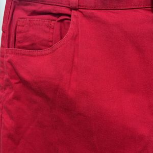 Red Export Material Denim Jeans Waist Size 30-32