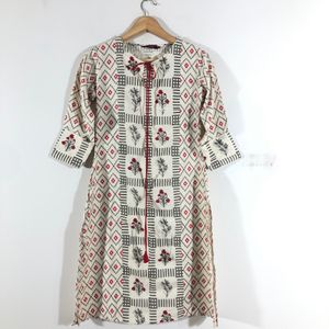 Off White Printed Kurta(Women’s)