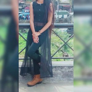 BLACK FRONT SLIT KURTI