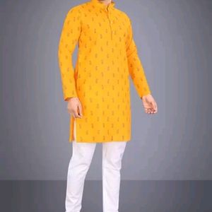 New Cotton Blend Kurta Pyjama Set