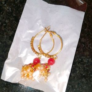 Golden Rhinestone Jhumka For 20 rs