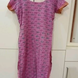 Light Magenta Cotton Kurta