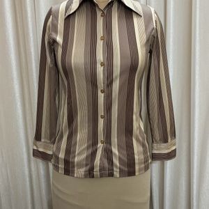 Cream Striped Shirt( Women's)