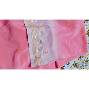 Designer COTTON-SILK SAREE( Peach Colour)