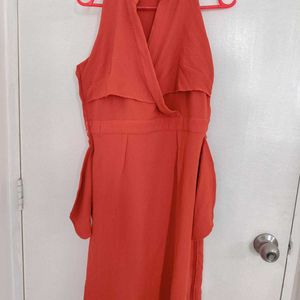 A Line Wrap Dress With Pockets