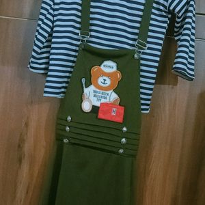 Women Brown Teddy Bear Style Dungree