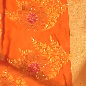 Orange Silk Sare