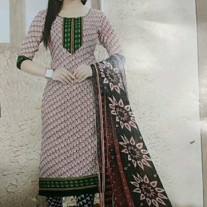 Unstitched Dress Material Of Top, Bottom & Dupatta