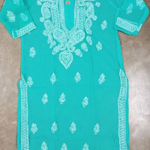 Chikankari Kurti Without Glass Work