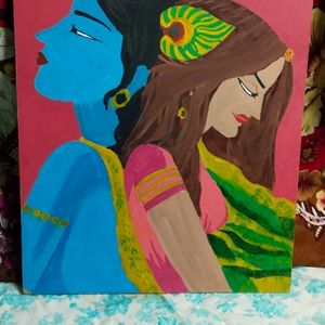 Handmade Radha Krishna Painting 🎨