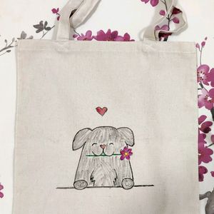 Hand Painted Dog Tote