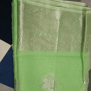 Banarasi Saree Light Green And Silver Colour ✨