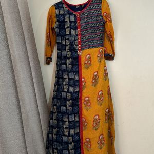 Mustard Gown Or Kurta