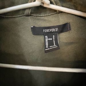 Long Olive Denim Jacket