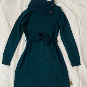 High Neck Sweater Dress