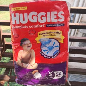 Huggies Baby Diapers S Size, 56 Count