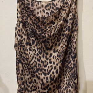 Leapord Print Satin Tank Top