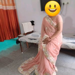 Saree With Blouse Fully Stitched