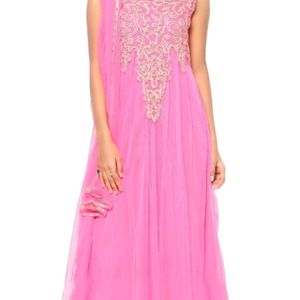 Pink Gown With Dupatta For Women