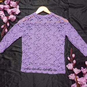 Lavander Lace Detailed Top (See-through)