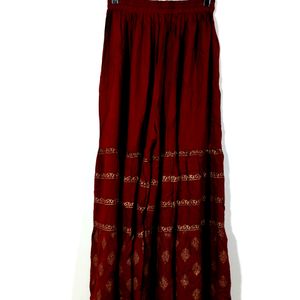 Maroon Printed Kurta Set (Women)