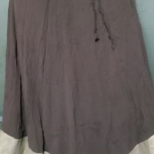 Brown Indo Western Dress With Skirt