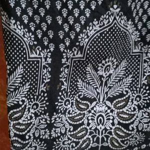 XXL Black Palazzo With Rubber Print