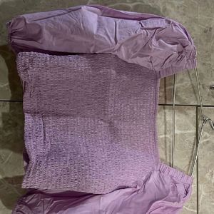 Lavender Crop Cotton Top