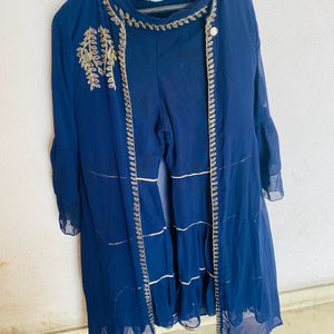 Padded Blouse With Sharara And Shrug