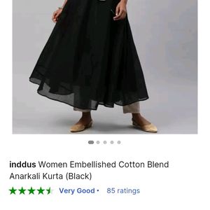 Inddus Black Anarkali Kurta