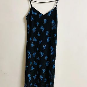 Blue Floral Maxi Lenght Dress