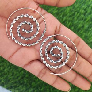 Spiral Earrings, Silver Plated Earrings