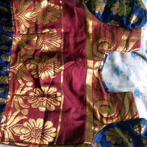 Long Frock Stitched From Pattu Saree