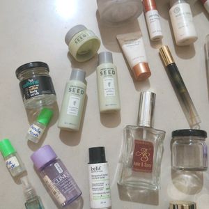 Luxury/ Drugstore Empties Bottles With Free Pouch