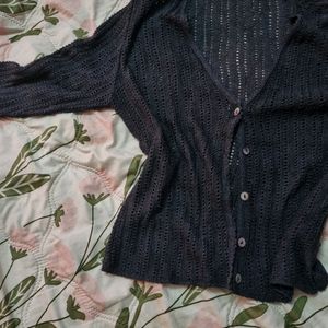 crochet grey cardigan/shrug