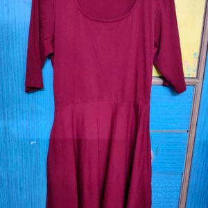 Marron Flared And Fit Dress