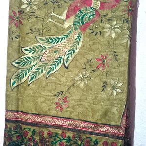 Excellent Condition Peacock Printed Saree