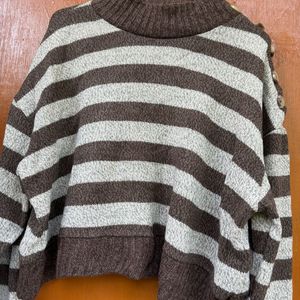 Korean Brown Stripped Sweater