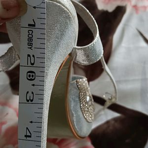 White Stonish High Heel