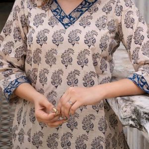 Women printed viscose rayon ethnic dress