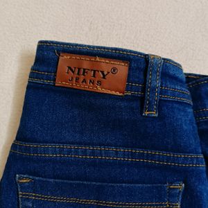 Nifty Navy Blue Straight Fit/Wide Leg Jeans