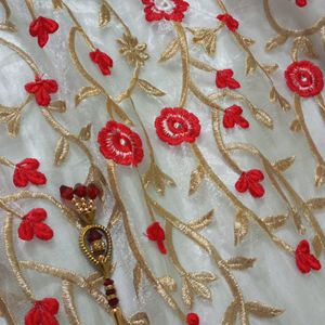 Floral White Lehanga With Dupatta