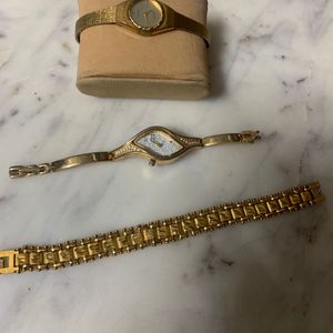 Gold Bracelet With Free Watchs