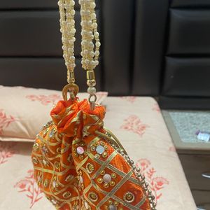 Partywear Bag With Golden Stones