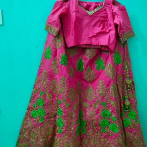 Pink Green Lehenga