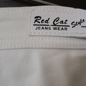 White Cotton Jeans For Women